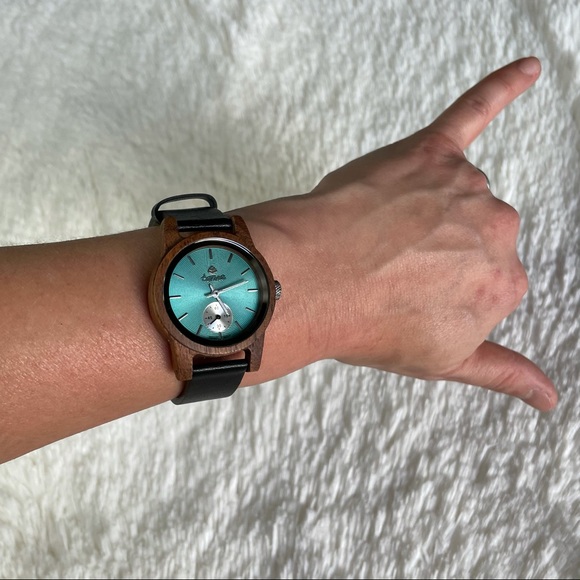 Tense Walnut Watch & Wood Box NIB Leather NWT - Picture 10 of 13